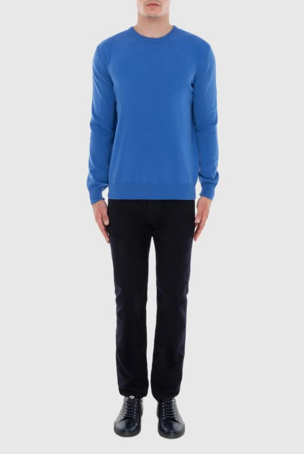 Cesare di Napoli man cashmere and wool jumper blue for men buy with prices and photos 170692 - photo 2