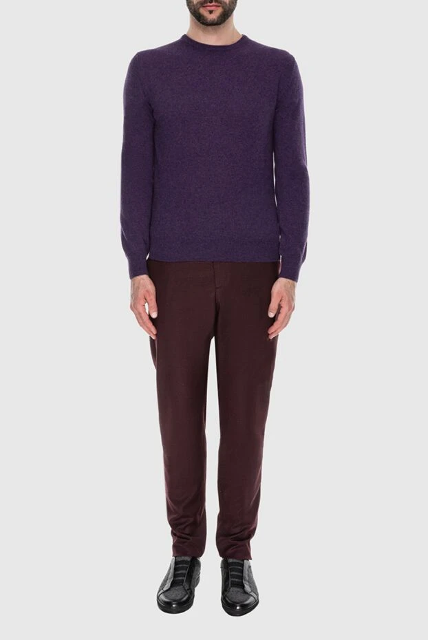 Cesare di Napoli man cashmere and wool jumper purple for men buy with prices and photos 170693 - photo 2