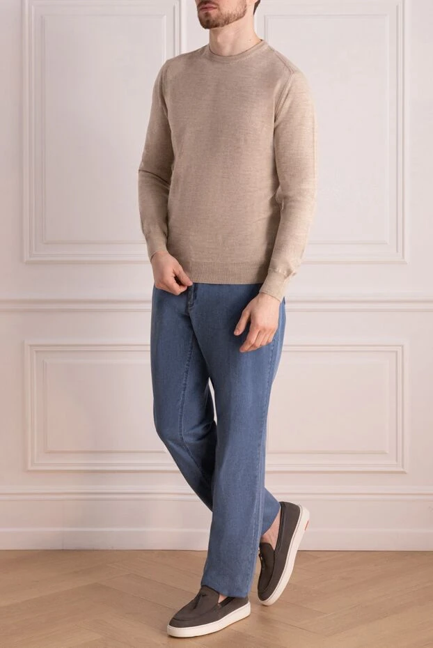 Cesare di Napoli man wool jumper beige for men buy with prices and photos 170700 - photo 2