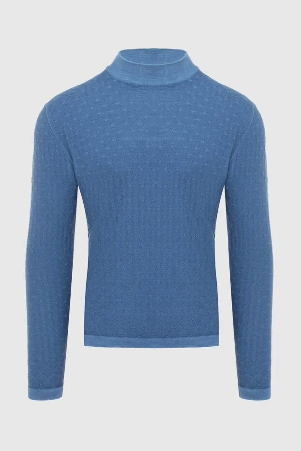 Cesare di Napoli man men's jumper with a high stand-up collar made of wool, blue buy with prices and photos 170702 - photo 1