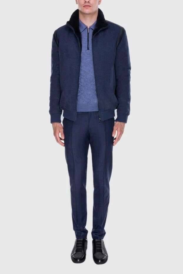 Seraphin man blue cashmere and crocodile fur jacket for men buy with prices and photos 170719 - photo 2