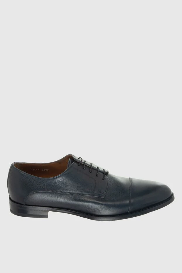 Doucal`s man blue leather men's shoes 170724 - photo 1