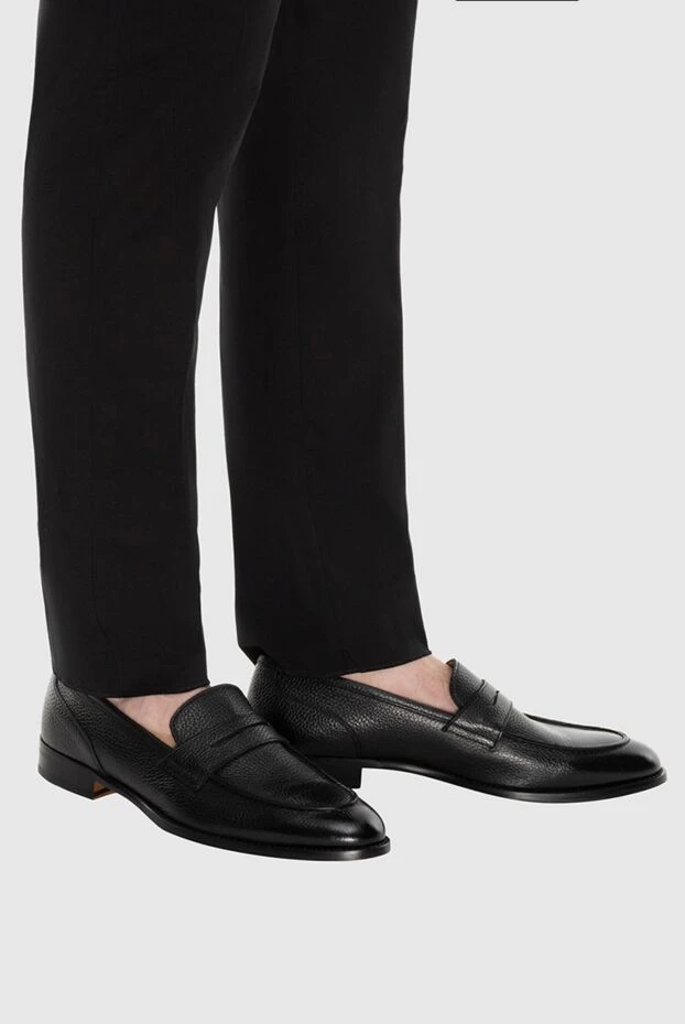 Doucal`s man black leather loafers for men 170725 - photo 2