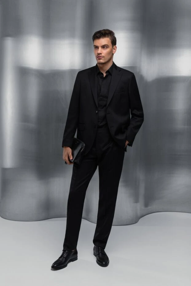 Туфлі дербі cap-toe чорні з гладкої шкіри чоловічі - фото 2