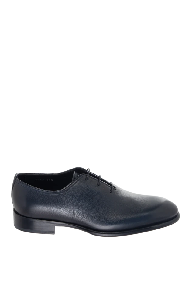 Shoes for men made of leather blue