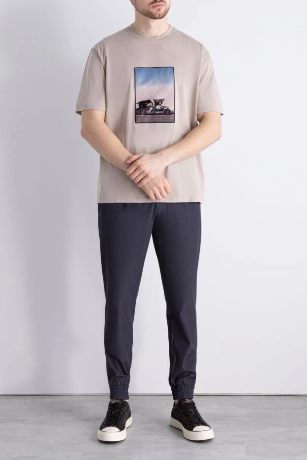 Limitato мужские футболка хлопковая бежевая мужская купить с ценами и фото 170747 - фото 2