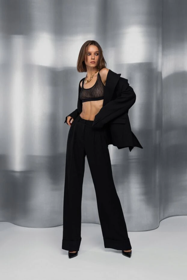 Saint Laurent polyester top for women black 170759 - photo 2