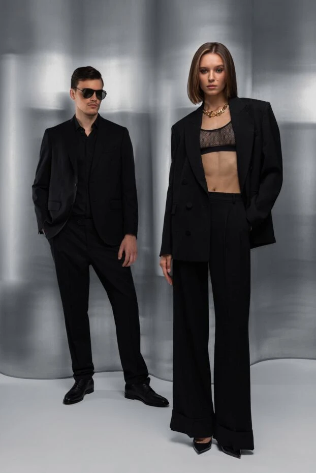 Saint Laurent polyester top for women black 170759 - photo 3