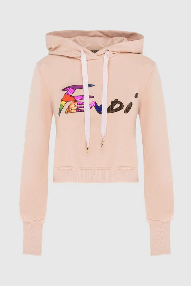 Fendi hoodie made of cotton pink for women 170815 - photo 1