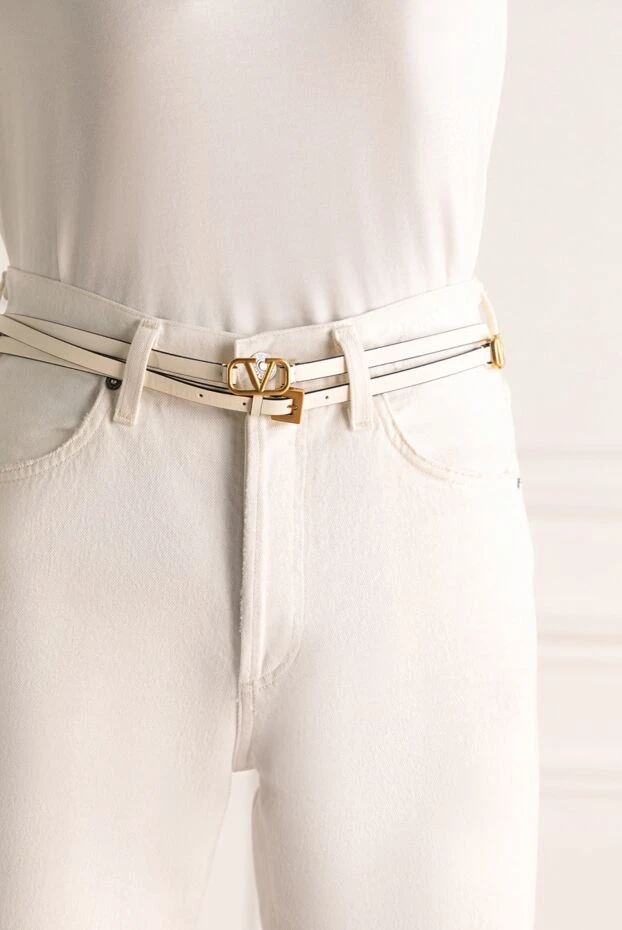 Valentino woman white leather belt for women 170842 - photo 2