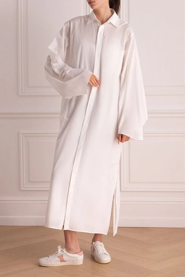 The Row женские платье из хлопка белое женское купить с ценами и фото 170856 - фото 2