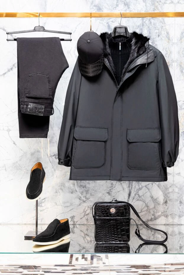 Scissor Scriptor джинси класичні чоловічі сірі з вишивкою логотипа 170885 - фото 3