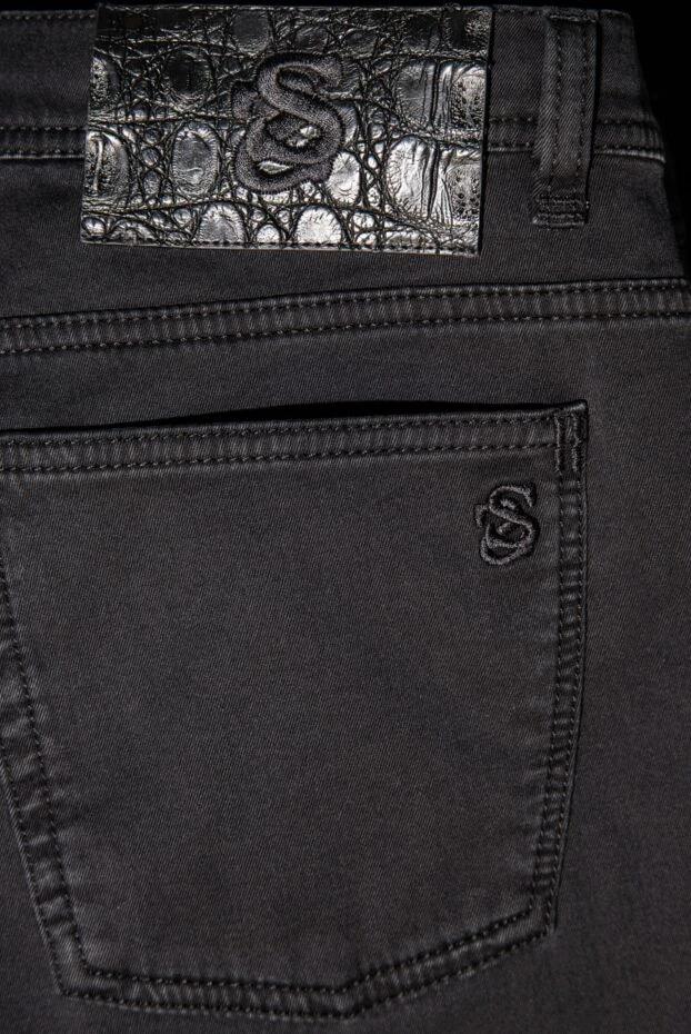 Scissor Scriptor джинси класичні чоловічі сірі з вишивкою логотипа 170885 - фото 2