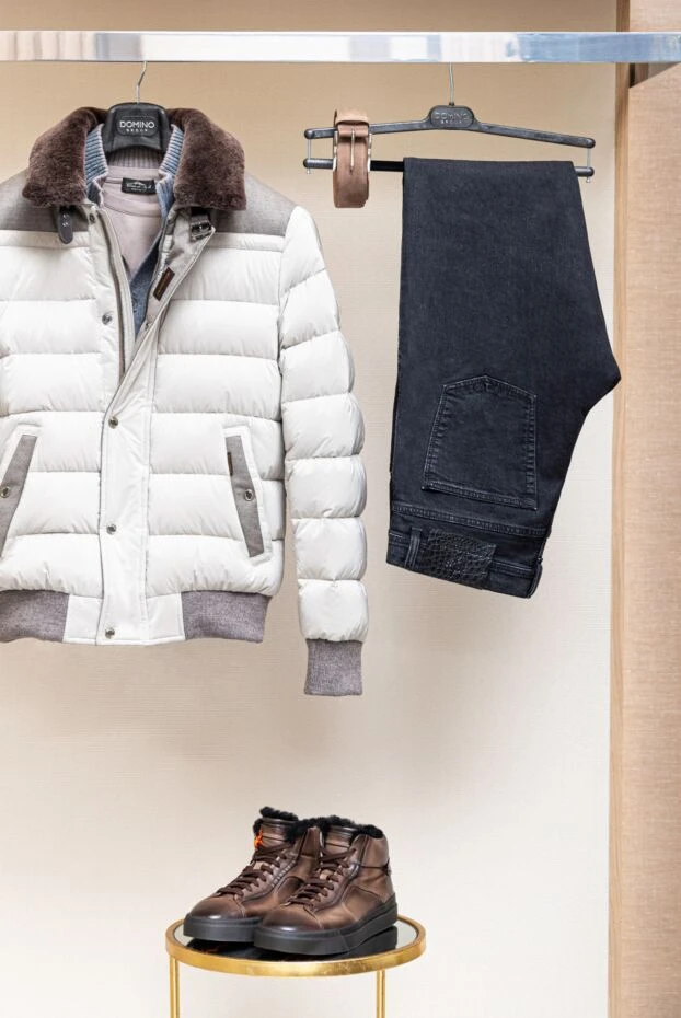 Moorer men's down jacket made of polyamide and polyester white 170895 - photo 3