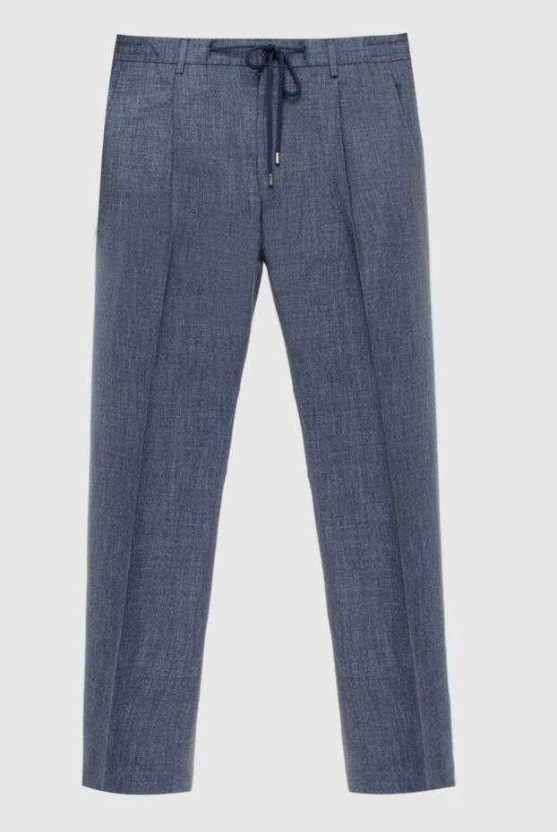 Moorer мужские брюки из шерсти и хлопка синие купить с ценами и фото 170908 - фото 1