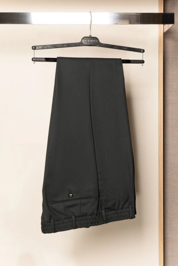 Чоловічі штани з бавовни зі складками та звуженим кроєм - фото 2