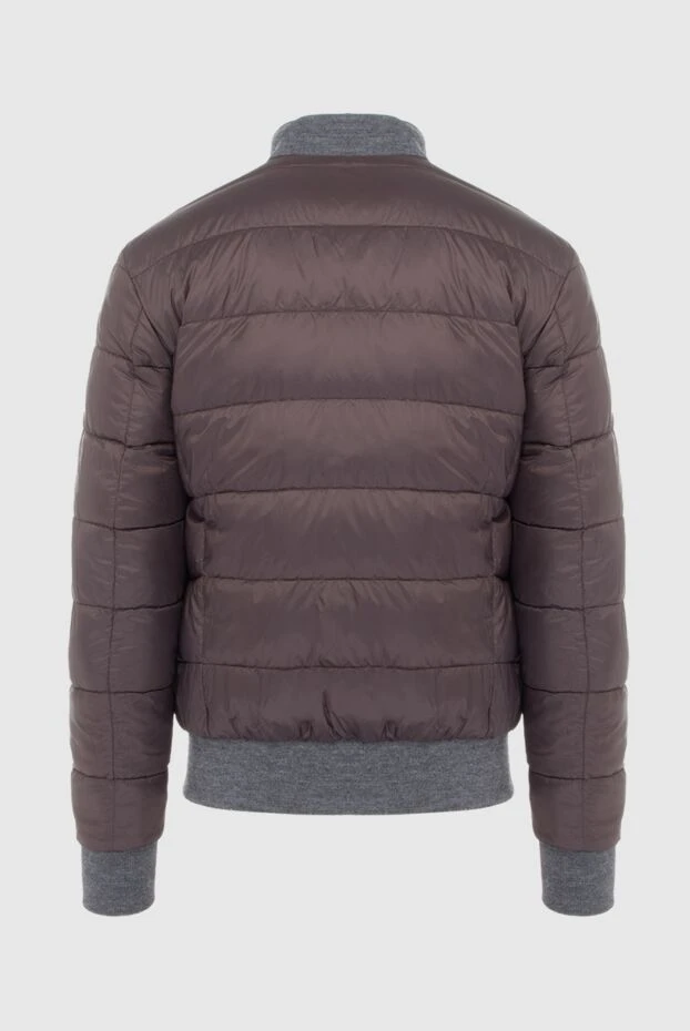 Barba Napoli куртка кожаная темно-синяя с контрастными эластичными вставками мужская 170936 - фото 2