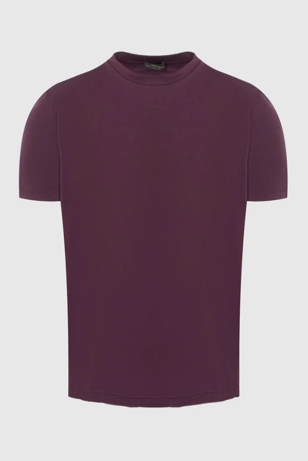 Cesare di Napoli burgundy t-shirt made of breathable cotton with added fibers 196909 - photo 1