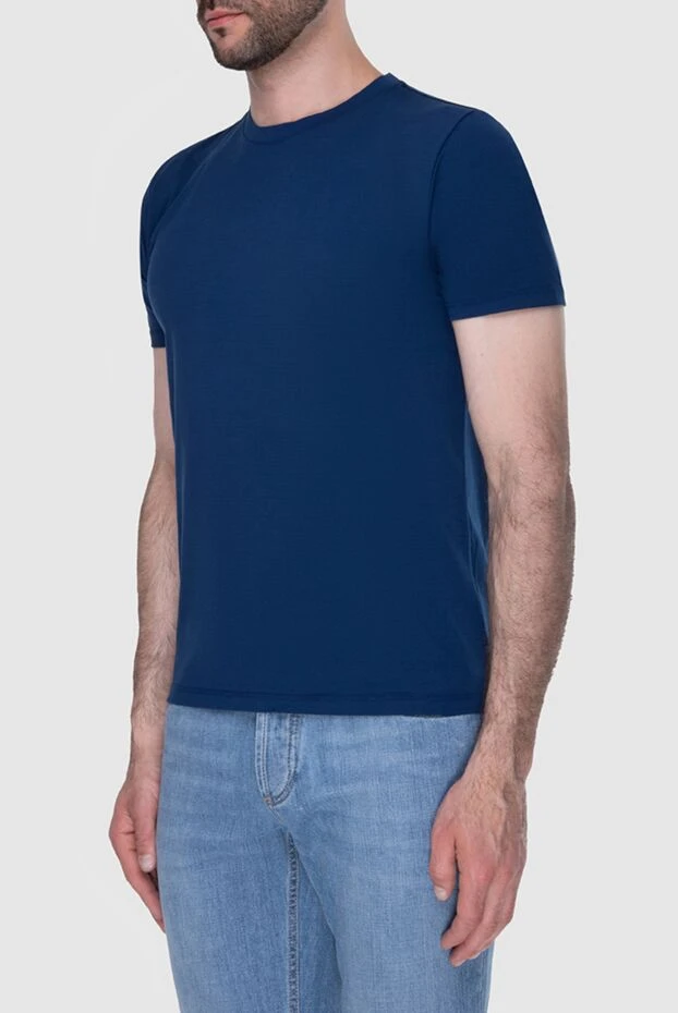 Cesare di Napoli a t-shirt with a dense texture in deep indigo for a basic wardrobe 196505 - photo 3