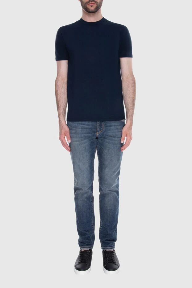 Cesare di Napoli men's crew neck t-shirt in rich nautical shade 196528 - photo 2