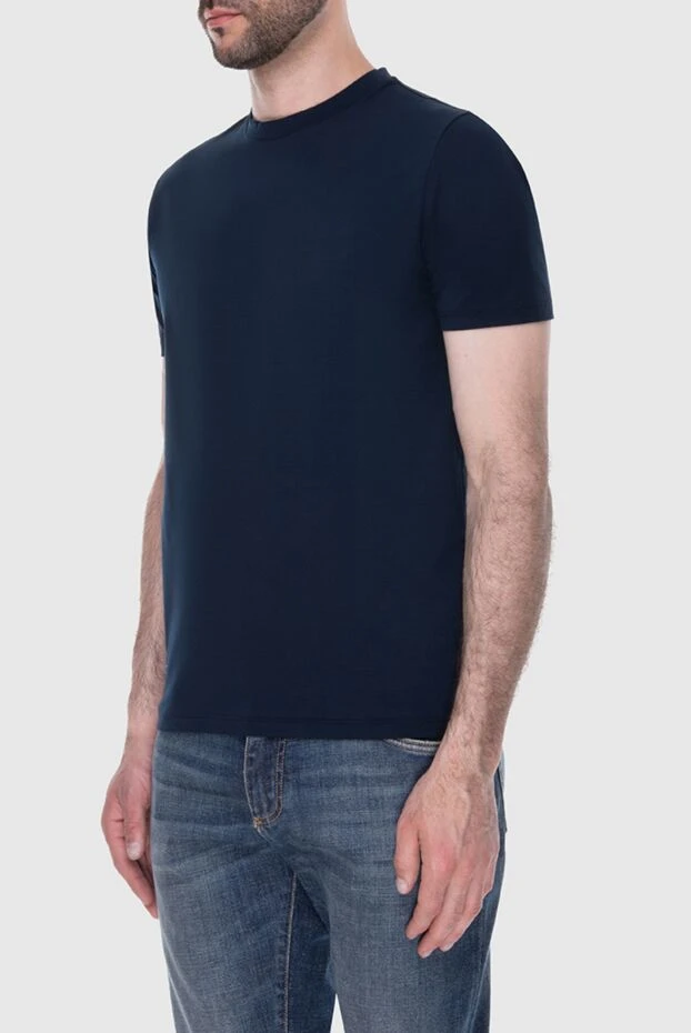 Cesare di Napoli men's crew neck t-shirt in rich nautical shade 196528 - photo 3