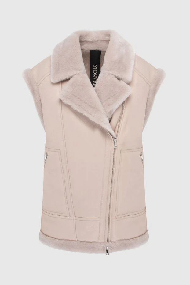 Blancha woman beige leather and fur vest for women buy with prices and photos 170975 - photo 1