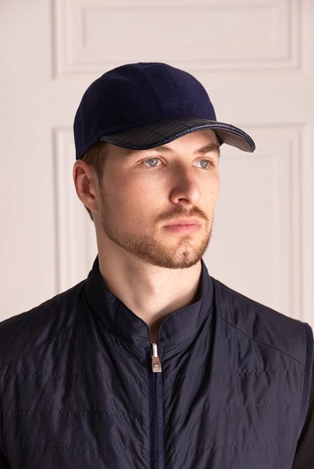 Cesare di Napoli man blue alligator cap for men buy with prices and photos 170989 - photo 2