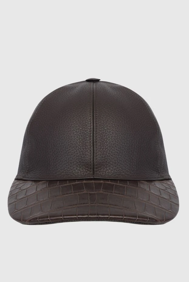 Cesare di Napoli man brown crocodile leather cap for men 171023 - photo 1