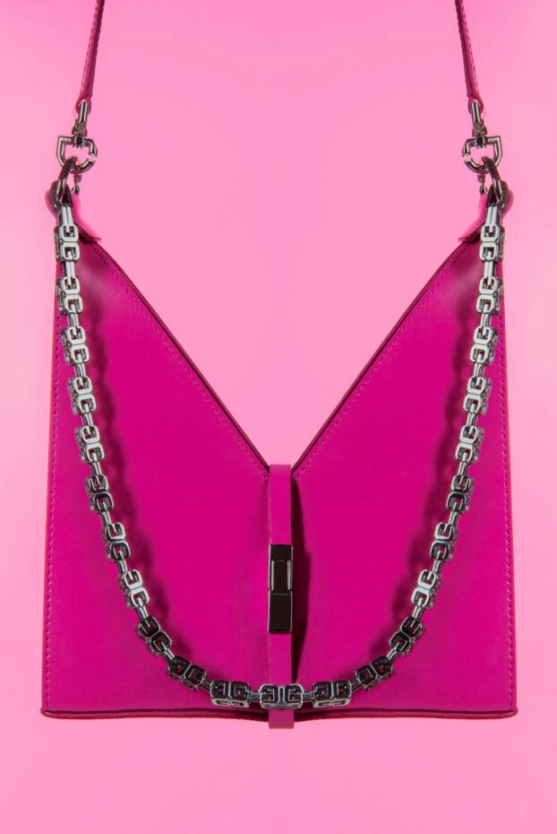Givenchy сумка жіноча рожева шкіряна оригінальної форми 171075 - фото 2