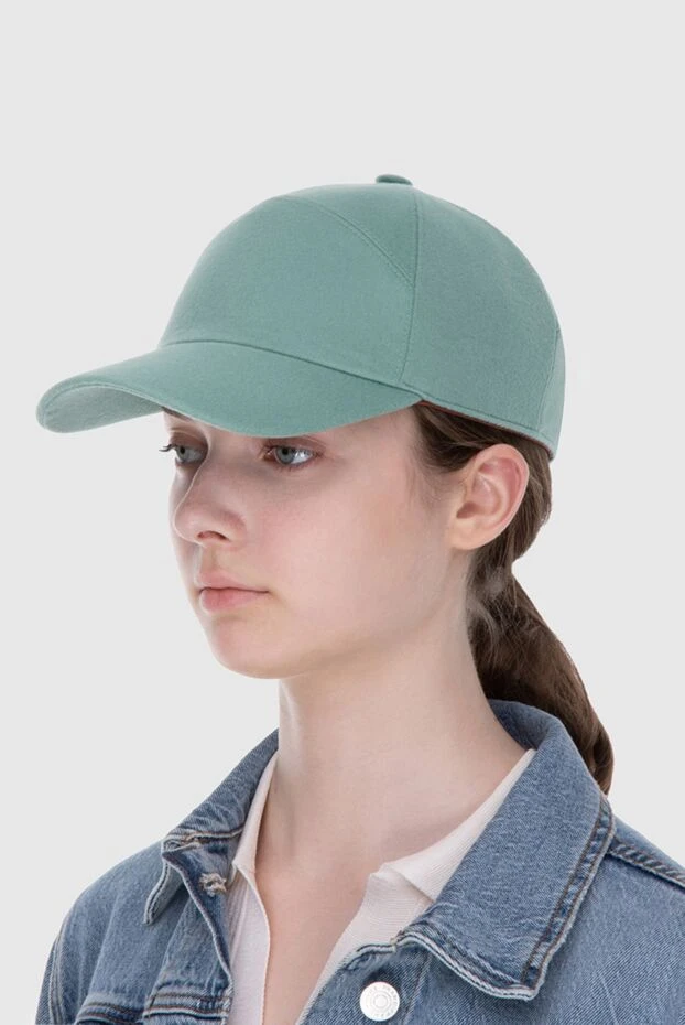 Loro Piana woman green cashmere cap for women buy with prices and photos 171100 - photo 2