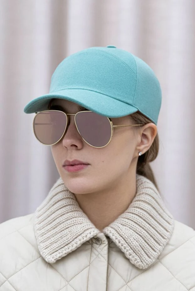 Кепка з кашеміру зелена жіноча - фото 2