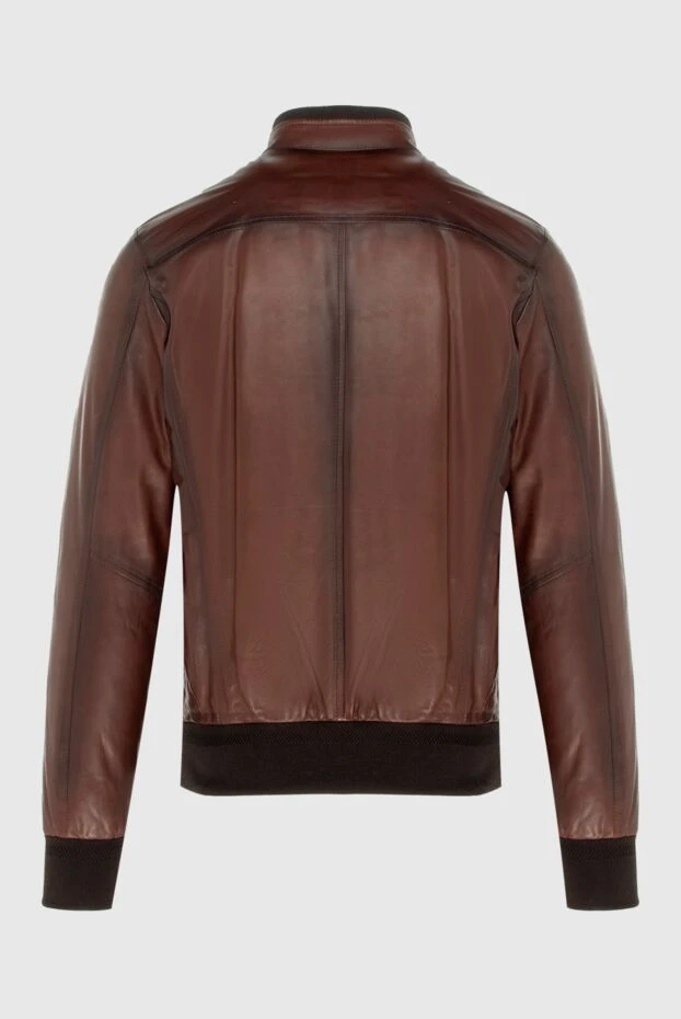 Barba Napoli серая мужская кожаная куртка с объёмной простёжкой и воротником-резинкой 171107 - фото 2