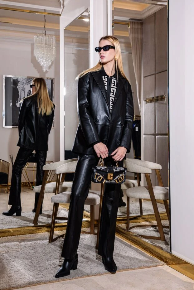 DROMe жакет женский черный кожаный оверсайз 171127 - фото 2