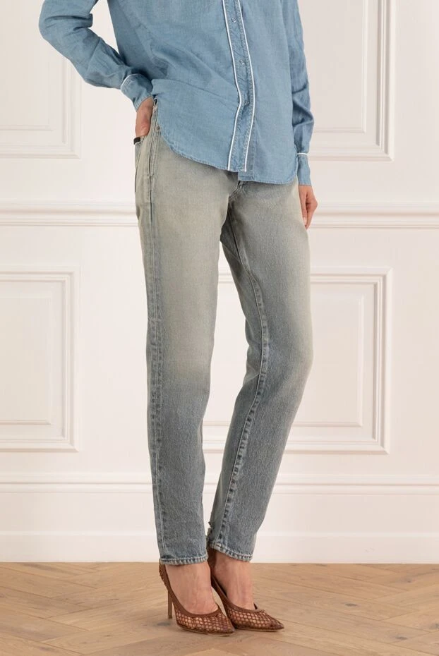 Saint Laurent woman blue cotton jeans for women 180514 - photo 3