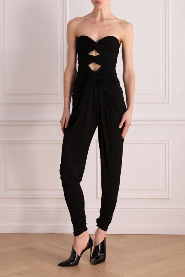 Saint Laurent woman women's black viscose jumpsuit 171135 - photo 2