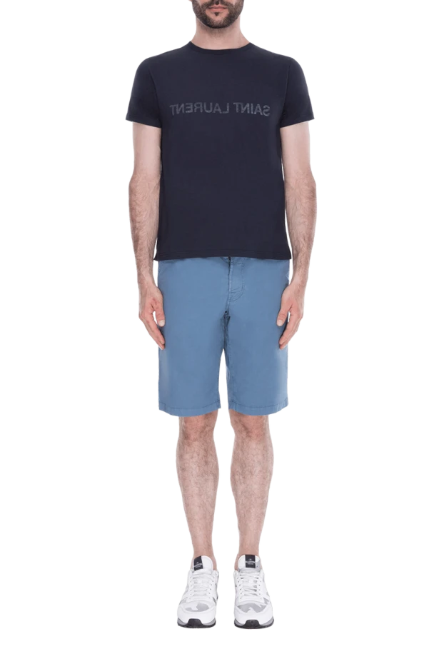 Saint Laurent man cotton t-shirt blue for men 171140 - photo 2