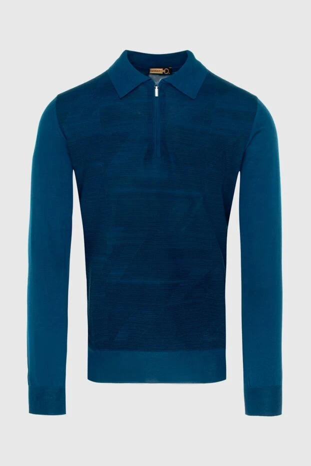Zilli man long sleeve polo in silk and cashmere blue for men buy with prices and photos 171168 - photo 1