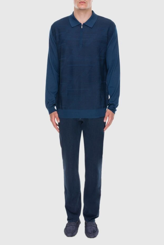 Zilli мужские поло с длинным рукавом из шёлка и кашемира синее мужское купить с ценами и фото 171168 - фото 2