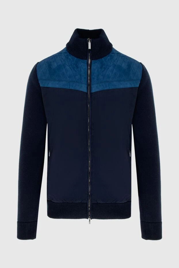 Zilli blue cashmere cardigan for men with a zipper 171172 - photo 1