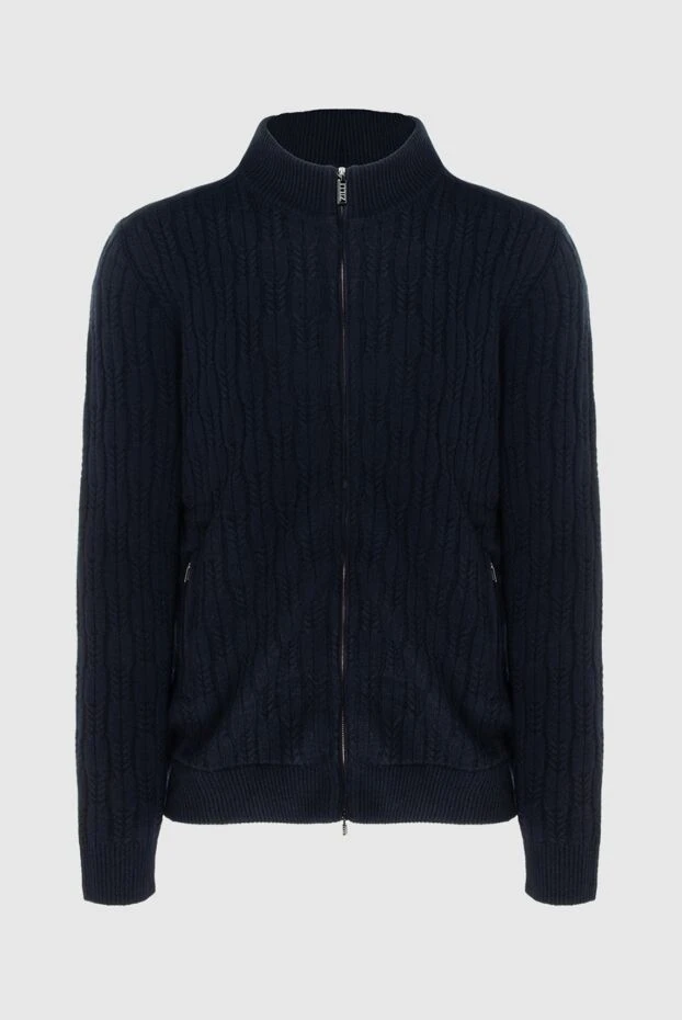 Zilli cashmere cardigan with a zipper blue for men 171175 - photo 1