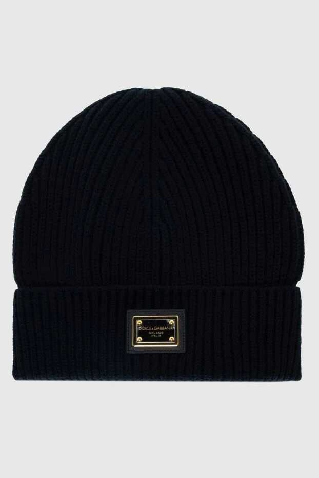 Blue cashmere hat for men