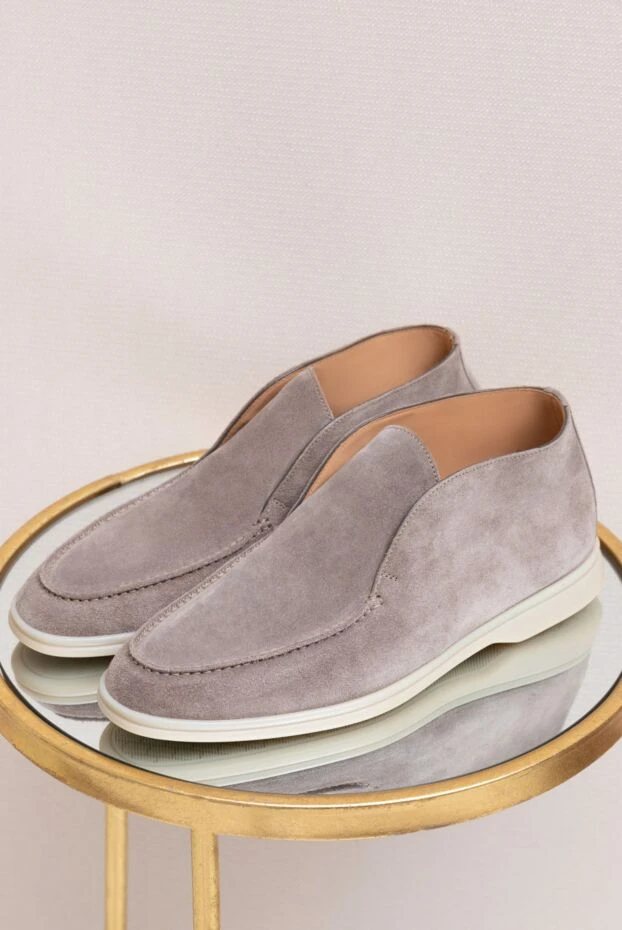 Il Gergo soft light grey suede loafers with leather lining 171203 - photo 2