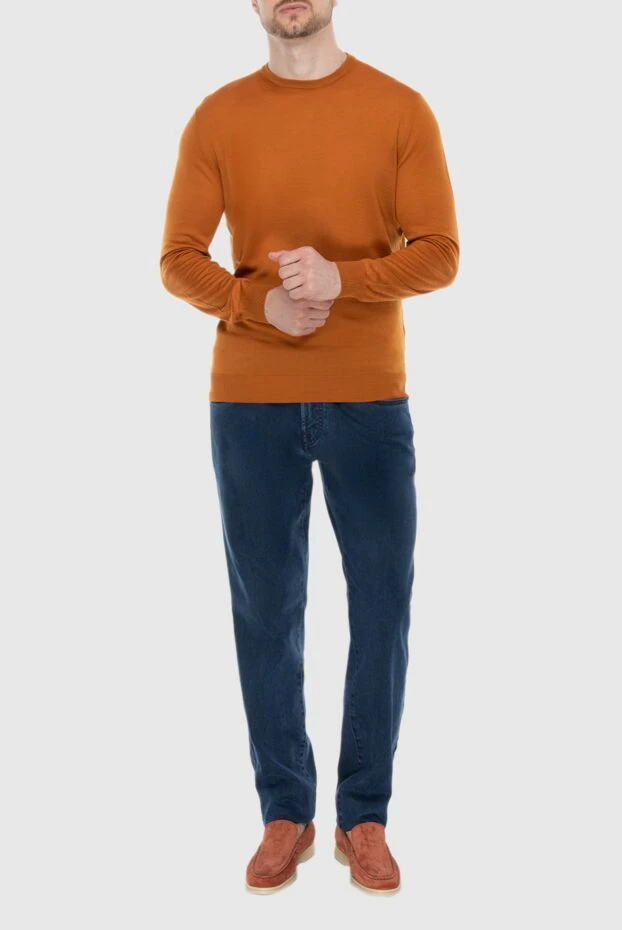 Cesare di Napoli man wool jumper orange for men 171228 - photo 2