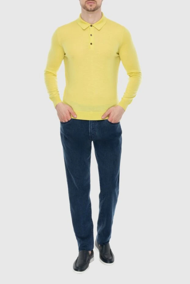 Cesare di Napoli man wool long sleeve polo yellow for men buy with prices and photos 171232 - photo 2