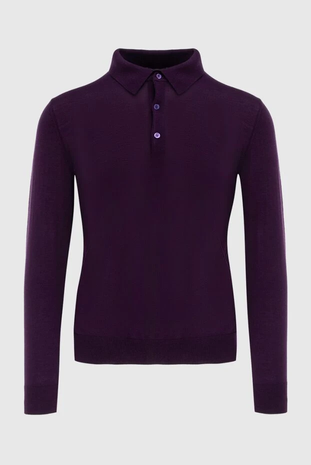 Cesare di Napoli man wool long sleeve polo violet for men 171237 - photo 1