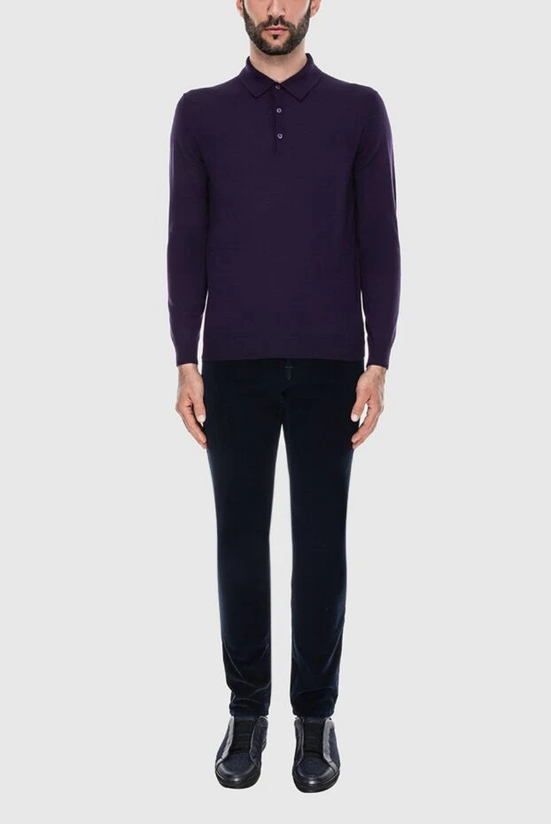 Cesare di Napoli man wool long sleeve polo violet for men buy with prices and photos 171242 - photo 2