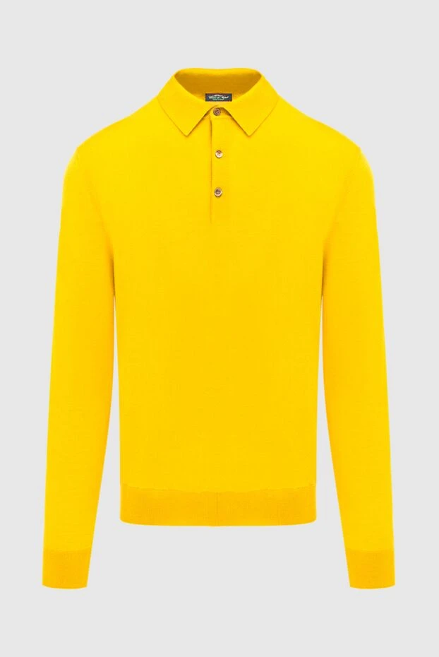 Cesare di Napoli polo with long sleeves made of wool yellow for men 171244 - photo 1