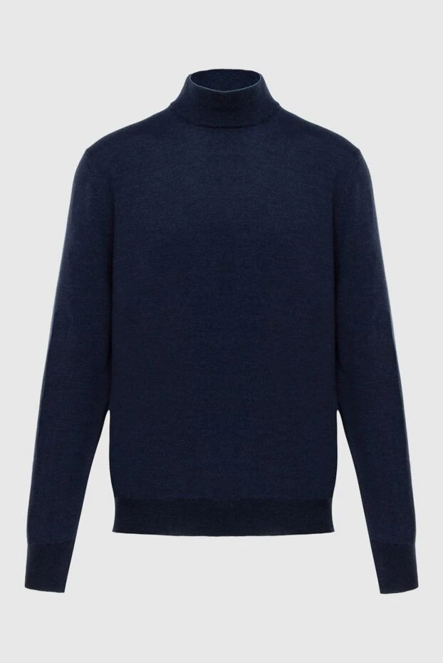 Men's high-collared woolen jumper blue