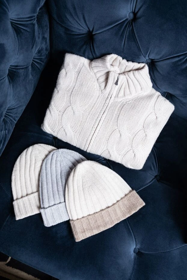 Gran Sasso beige cashmere zip-up cardigan with cable knit for men 171295 - photo 2