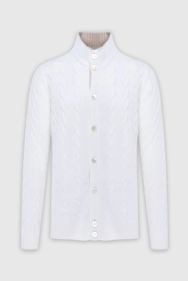 Gran Sasso man wool, viscose and cashmere cardigan white for men buy with prices and photos 171330 - photo 1